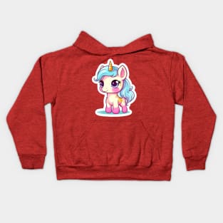 cute Kawaii Unicorn sticker Kids Hoodie